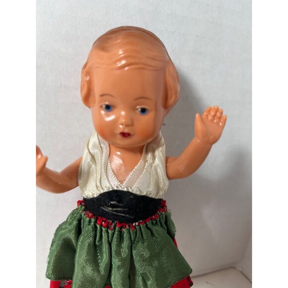 Edi Germany 1950’s Folk Doll Celluloid Traditional National Costume 7” - Picture 2 of 7